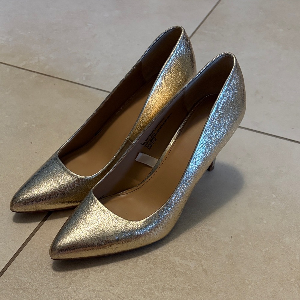 a new day Metallic Gold Pointed-Toe Pumps - Picture 7 of 7